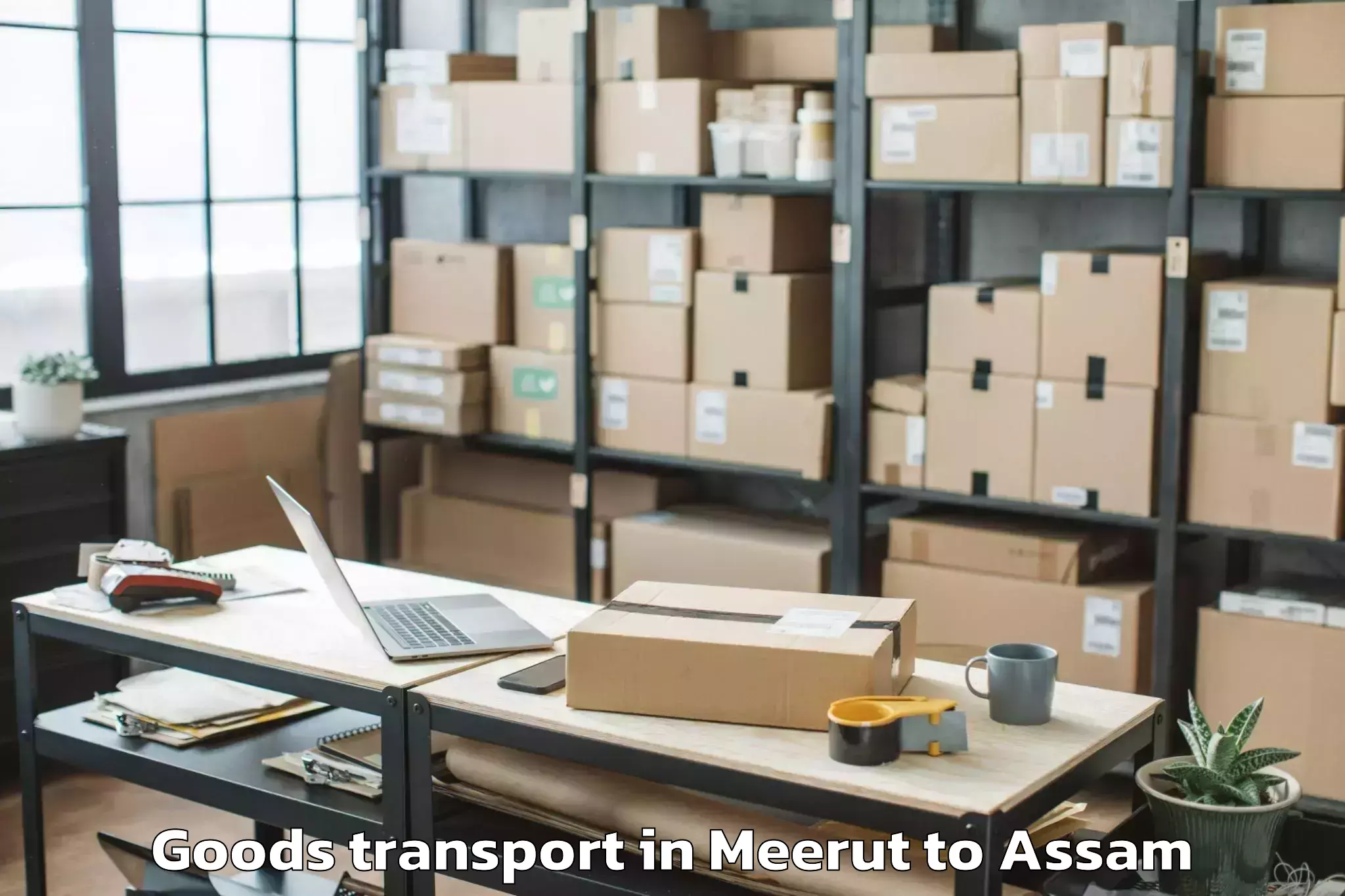 Top Meerut to Sorbhog Goods Transport Available